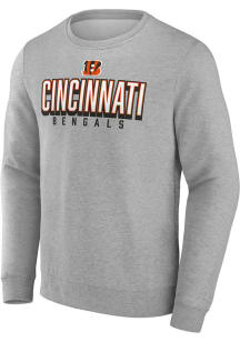 Cincinnati Bengals Mens Grey Bold Move Long Sleeve Crew Sweatshirt