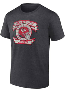 Kansas City Chiefs Grey Heritage Cotton Short Sleeve T Shirt