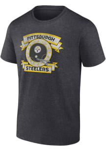Pittsburgh Steelers Grey Heritage Cotton Short Sleeve T Shirt