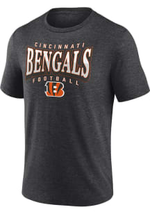 Cincinnati Bengals Charcoal Divided Warp Short Sleeve Fashion T Shirt