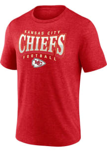 Kansas City Chiefs Red Divided Warp Short Sleeve Fashion T Shirt