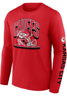 Kansas City Chiefs Red Helmet Platform Long Sleeve T Shirt