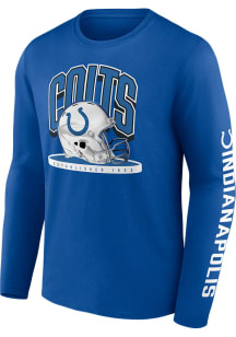 Indianapolis Colts Blue Helmet Platform Long Sleeve T Shirt