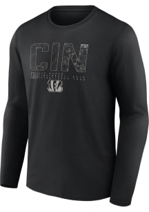 Cincinnati Bengals Black Blackout Shadow Tricode Long Sleeve T Shirt