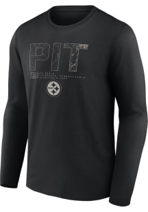 Pittsburgh Steelers Black Blackout Shadow Tricode Long Sleeve T Shirt