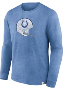 Indianapolis Colts Blue Heritage Washed Primary Logo Long Sleeve Fashion T Shirt