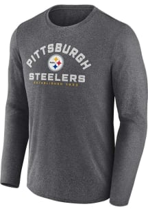 Pittsburgh Steelers Charcoal Tech Arch Poly Long Sleeve T-Shirt