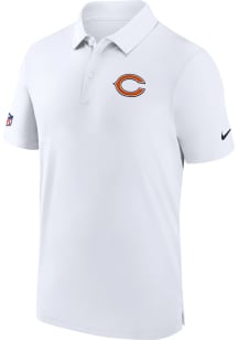Chicago Bears Mens White Sideline Woven Short Sleeve Polo