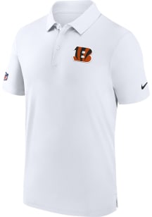 Nike Cincinnati Bengals Mens White Sideline Woven Short Sleeve Polo