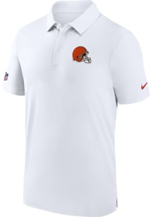 Nike Cleveland Browns Mens White Sideline Woven Short Sleeve Polo