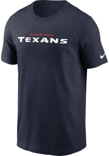 Nike Houston Texans Navy Blue Wordmark Short Sleeve T Shirt