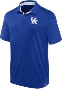 Kentucky Wildcats Mens Blue Poly Heathered Mesh and Solid Short Sleeve Polo