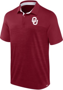 Oklahoma Sooners Mens Crimson Poly Heathered Mesh and Solid Short Sleeve Polo