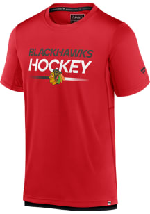 Chicago Blackhawks Red Authentic Pro Tech Short Sleeve T Shirt