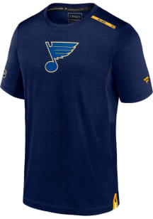 St Louis Blues Navy Blue Authentic Pro Rink Short Sleeve T Shirt