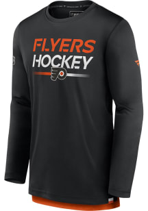Philadelphia Flyers Black Authentic Pro Rink Long Sleeve T-Shirt