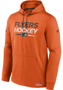 Philadelphia Flyers Mens Orange Authentic Pro Rink Poly Fleece Hood