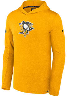 Pittsburgh Penguins Mens Gold Authentic Pro Rink Lightweight Hood
