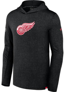 Detroit Red Wings Mens Black Authentic Pro Rink Lightweight Hood