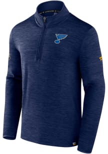 St Louis Blues Mens Navy Blue Authentic Pro Rink Long Sleeve 1/4 Zip Pullover