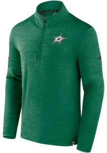 Dallas Stars Mens Kelly Green Authentic Pro Rink Long Sleeve 1/4 Zip Pullover