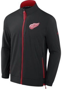 Detroit Red Wings Mens Black Rink Coaches Medium Weight Jacket