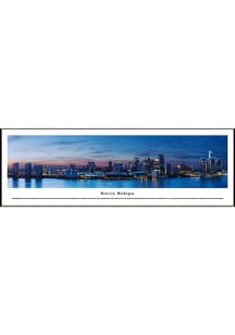 Blakeway Panoramas Detroit Night Skyline Panorama Framed Posters