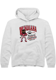 Summit Sportswear Indiana Hoosiers Youth White WINDIANA Arch 2025 National Champions Long Sleeve H..