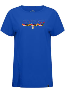 Levelwear USMNT Womens Blue Influx Pride 25 Short Sleeve T-Shirt