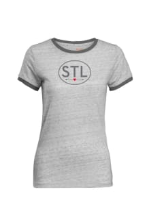 St Louis Womens Grey Initials Short Sleeve T Shirt