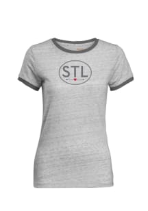 St Louis Womens Grey Initials Short Sleeve T Shirt