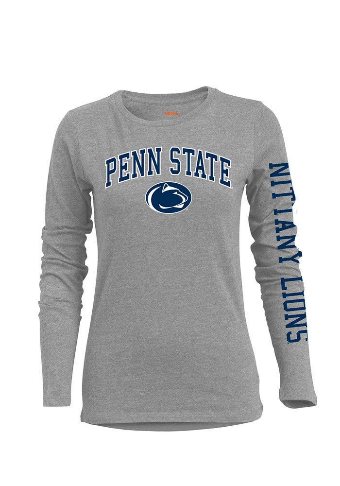 Penn State Nittany Lions Womens Grey BFF Long Sleeve Crew T-Shirt