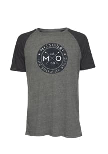 Missouri Dark Charcoal Circle Graphic Short Sleeve T Shirt