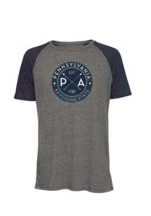 Pennsylvania Dark Charcoal Circle Graphic Short Sleeve T Shirt