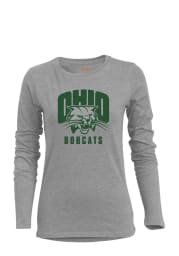 Ohio Bobcats Womens Grey BFF Long Sleeve Crew T-Shirt