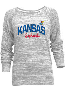 Kansas Jayhawks Womens Grey Carefree Crew Sweatshirt