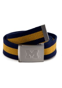 Michigan Wolverines Fabric Stripe Belt Mens Belt