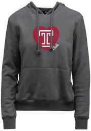 Temple Owls Womens Charcoal Goodie Hooded Sweatshirt