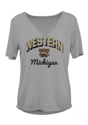 Western Michigan Broncos Womens Grey Dream Girl V-Notch Short Sleeve T-Shirt