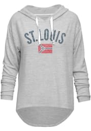 St. Louis Womens Grey Love Long Sleeve Light Weight Hood