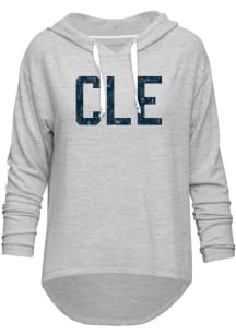 Cleveland Womens Grey CLE Long Sleeve Light Weight Hood