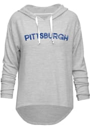 Pittsburgh Womens Grey Wordmark Long Sleeve Light Weight Hood