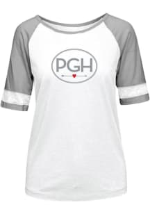 Pittsburgh Womens White Circle Arrow Short Sleeve T Shirt