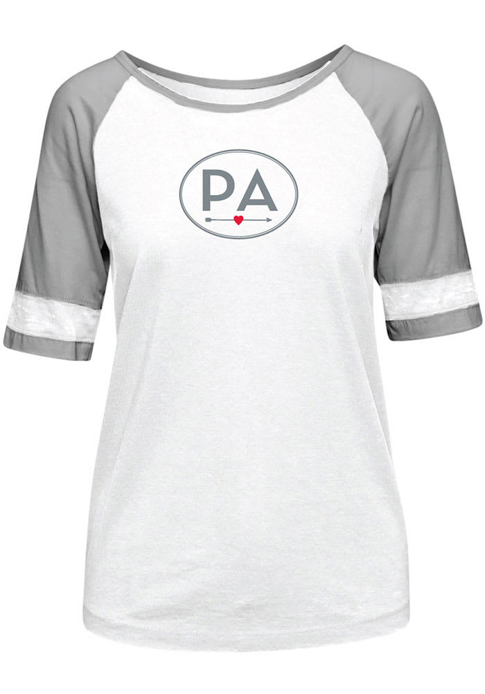 Pennsylvania Womens White Circle Arrow Short Sleeve T Shirt