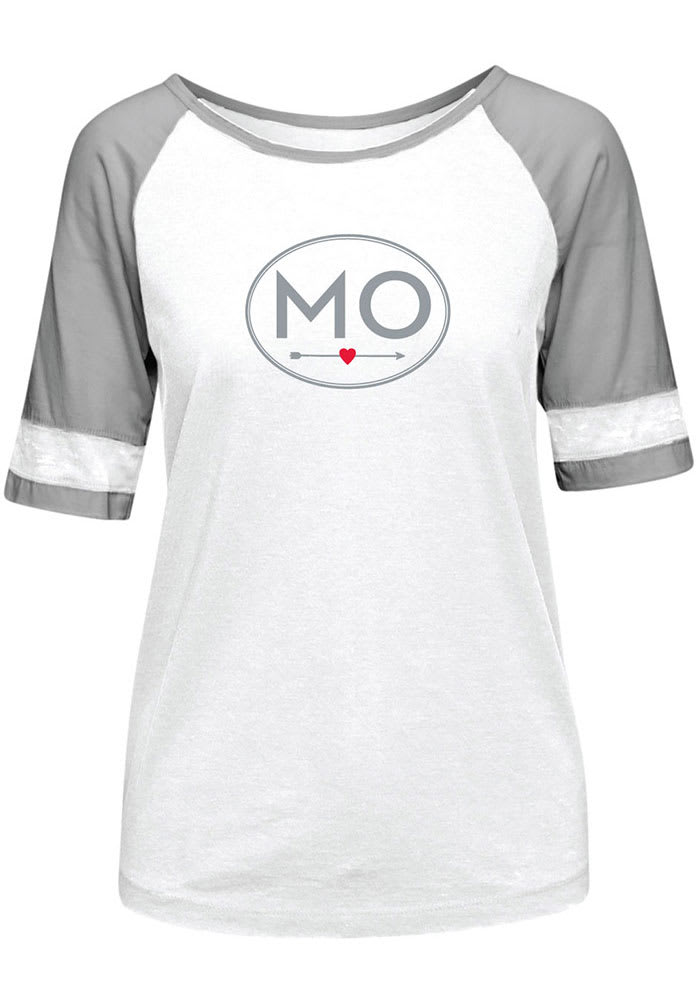 Missouri Womens White Circle Arrow Short Sleeve T Shirt