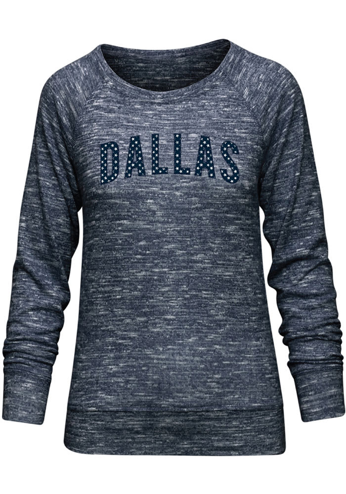 Dallas Womens Navy Star Print Long Sleeve Crew Sweatshirt