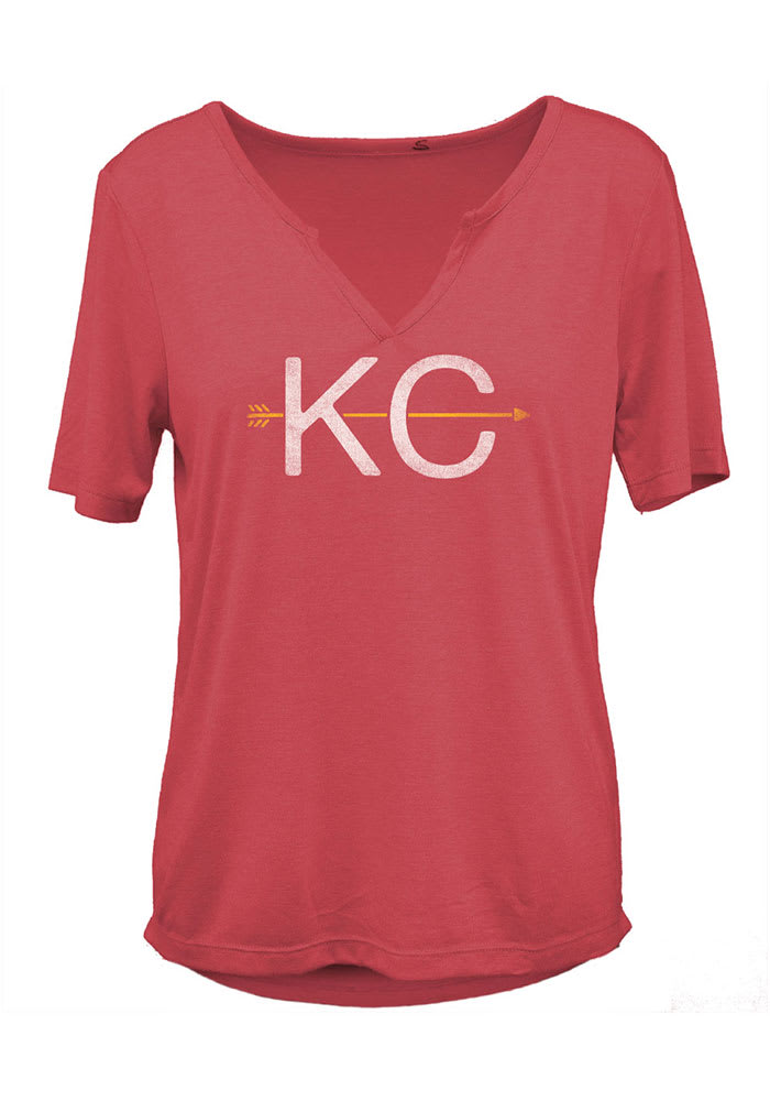 Kansas City Womens Red Arrow Initials Short Sleeve T Shirt