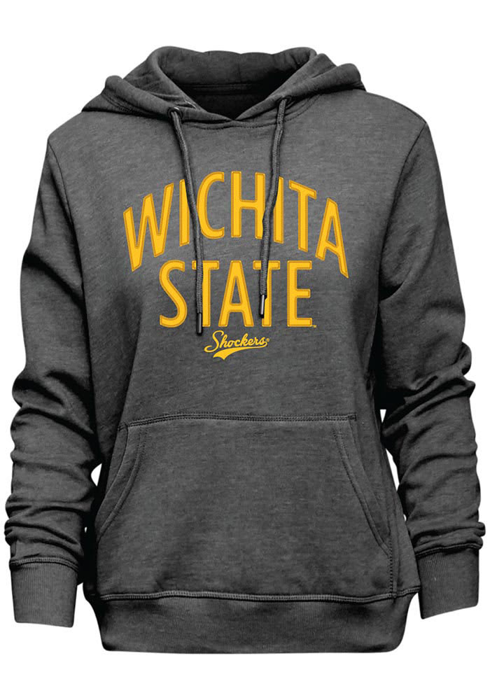 Wichita State Shockers Womens Charcoal Velvet Goodie Hooded Sweatshirt