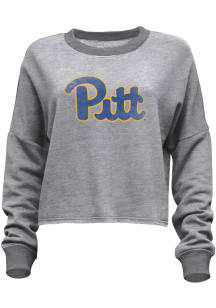 Pitt Panthers Womens Grey Flashdance Crew Sweatshirt