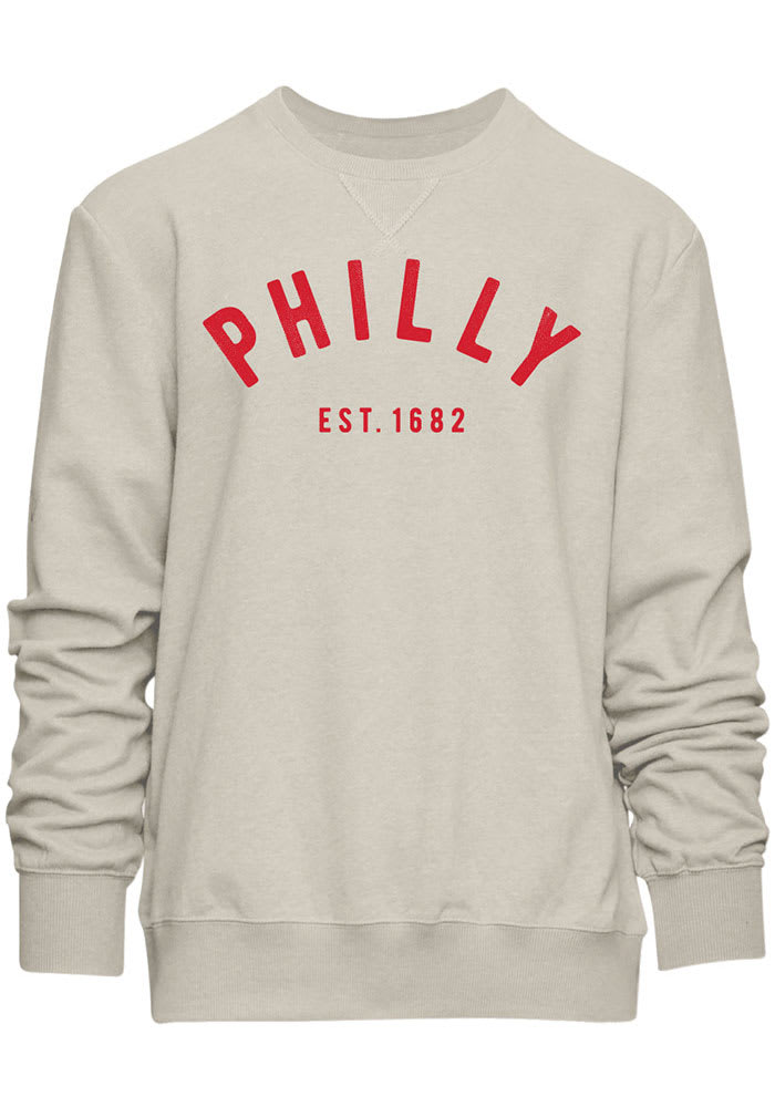 Philadelphia Mens Oatmeal All Star Long Sleeve Crew Sweatshirt